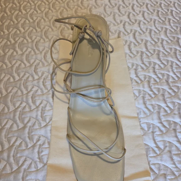 Cult Gaia Zadie Ecru Strappy Heels - Picture 1 of 5